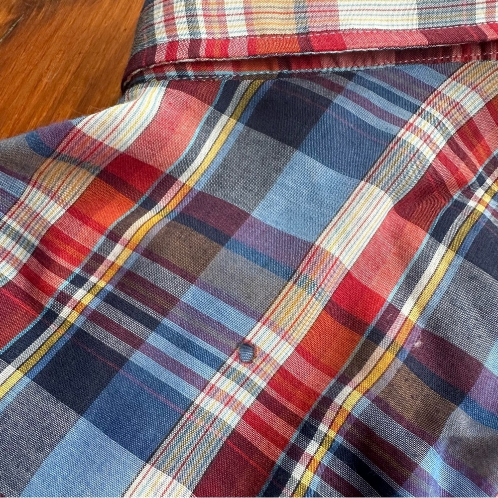 Vintage 70s Campus Rugged Country cowboy button up plaid shirt Medium - Picture 8 of 9